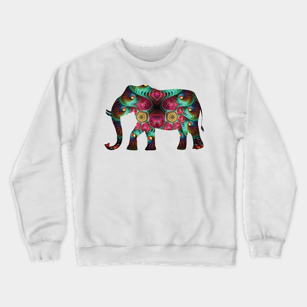 For elephants fans | Fancy Multicolored Elephant Crewneck Sweatshirt by gmnglx